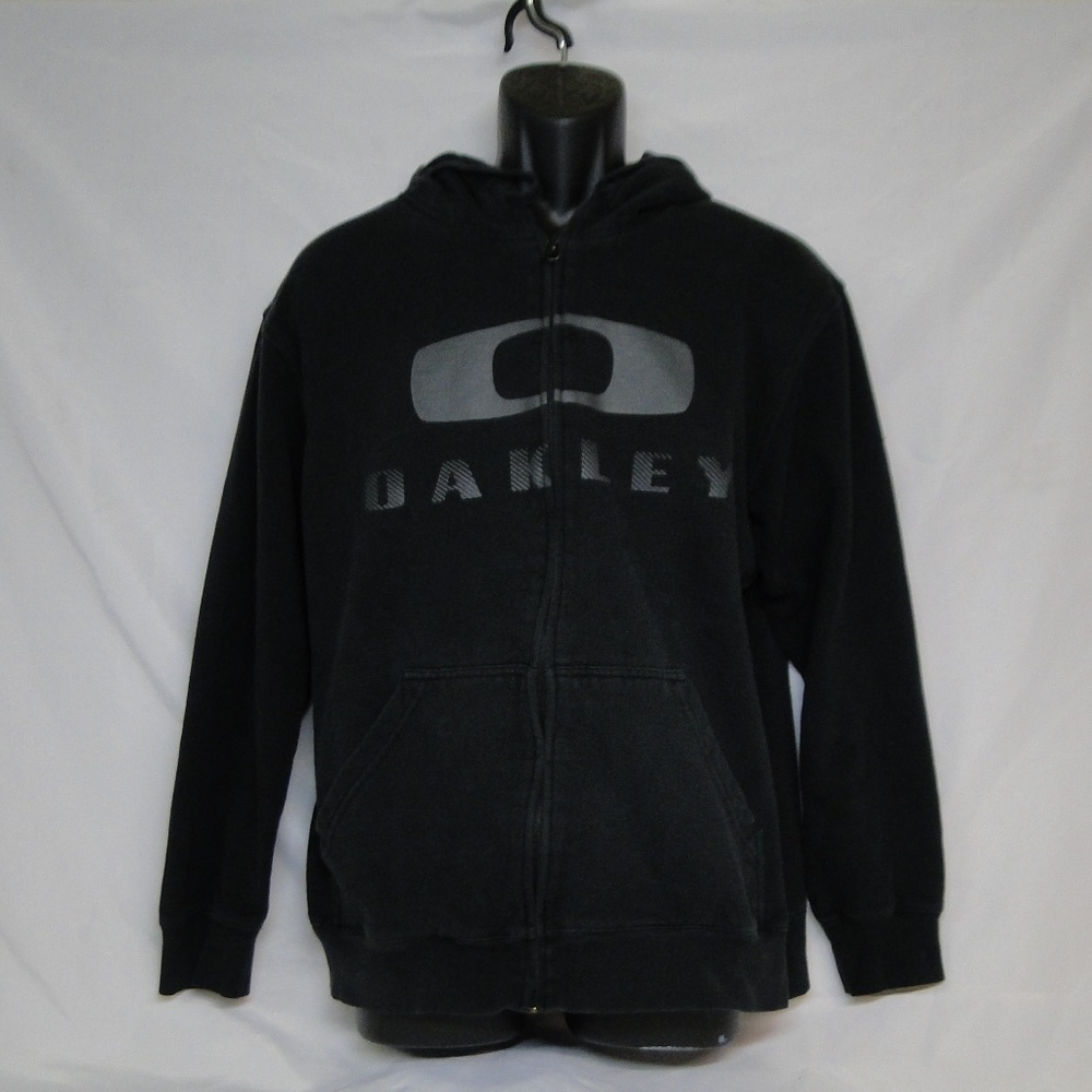 Vintage Oakley Black Hoodie Sweater Sz Large